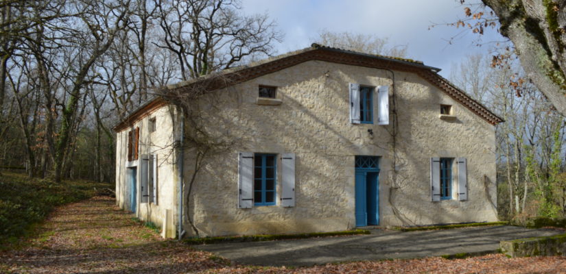 Belle Gasconne en pierres au calme sur 2 ha de bois de chênes